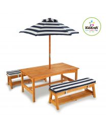 Kidkraft - Ensemble: table, 2 bancs et parasol